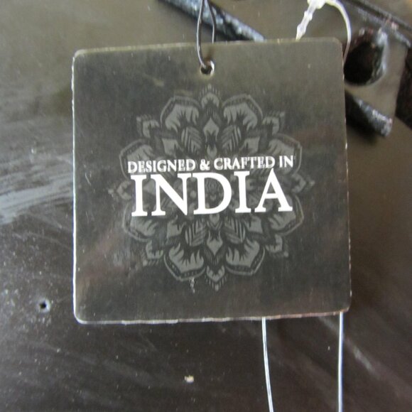 14" Hammered Outlined Mirror, Matte Black from India NWT Sagebrook Home (W4499) - Picture 8 of 9